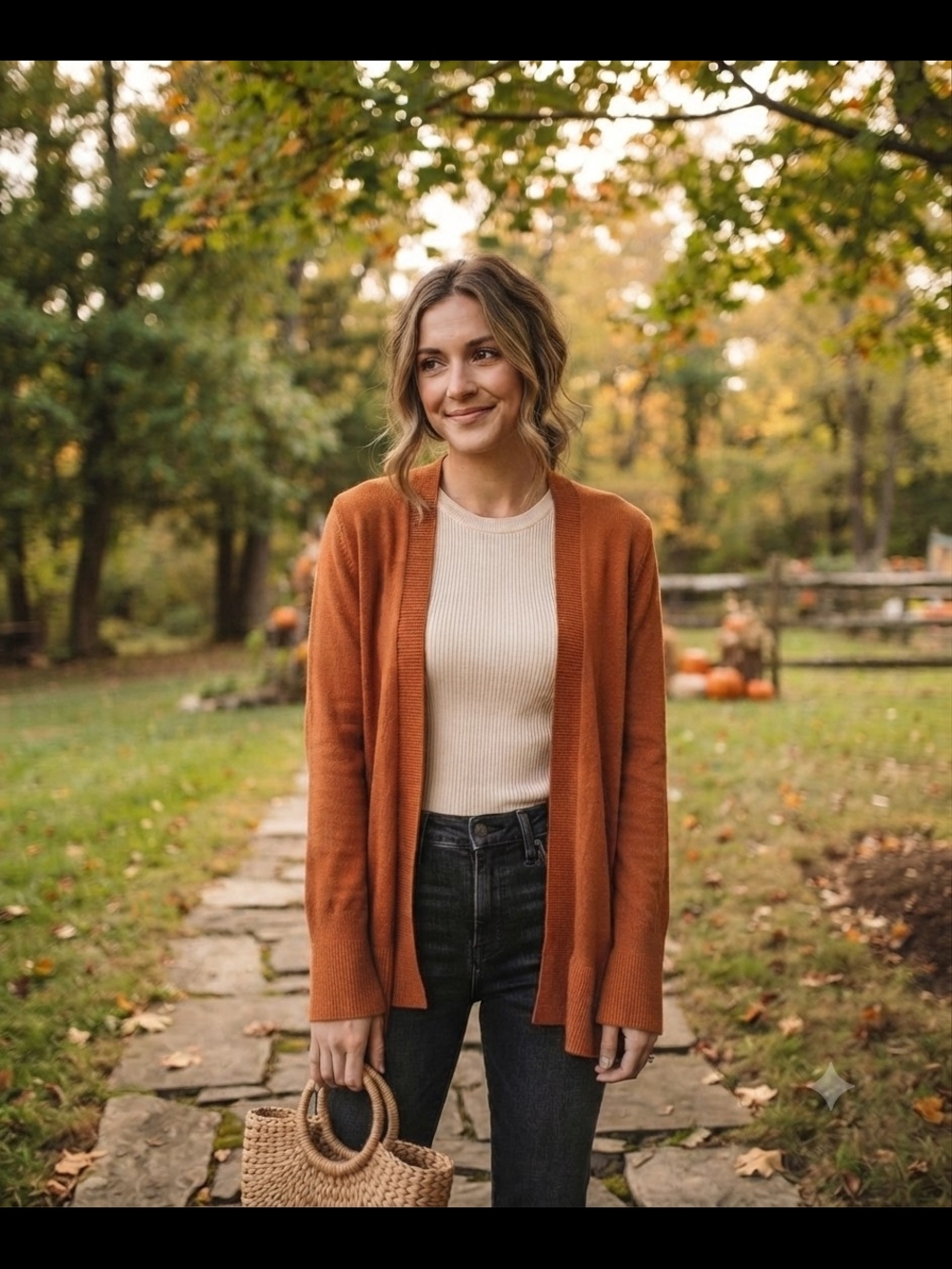 Umgee Open-Front Rust Orange Cardigan